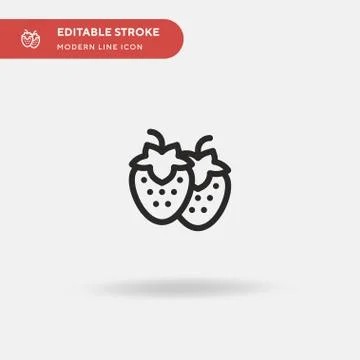 Strawberry Simple vector icon. Illustration symbol design template for web mo Stock Illustration