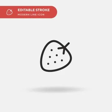 Strawberry Simple vector icon. Illustration symbol design template for web mo Stock Illustration