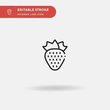 Strawberry Simple vector icon. Illustration symbol design template for web mo Illustrazione stock