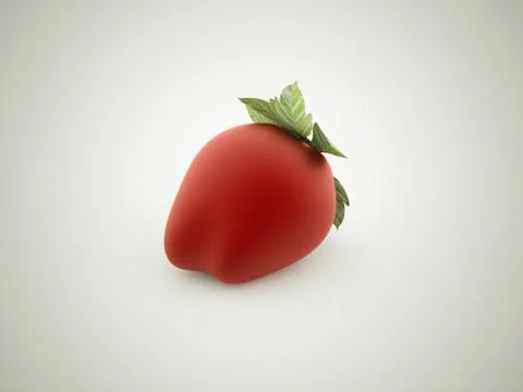 Strawberry single rendered Stock Illustration
