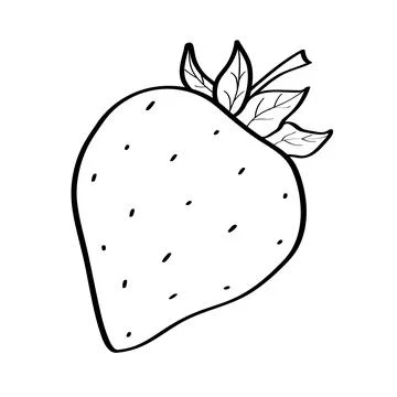 Strawberry sketch icon. Vector illustration of cartoon strawberry berry with  Stock Illustration