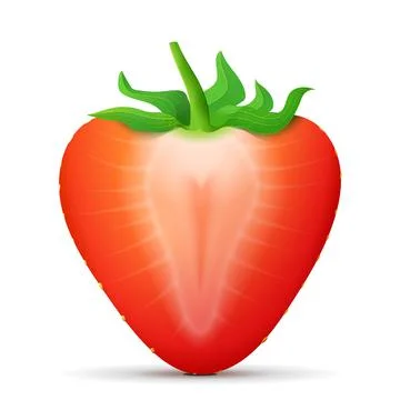 Strawberry slice close up Illustrazione stock