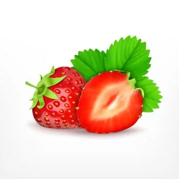 Strawberry with slice Stock Illustration