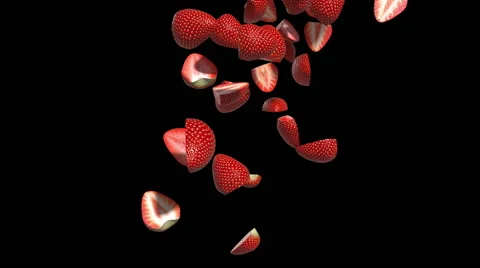 Strawberry Slices Cascade Stock-Footage 43353217