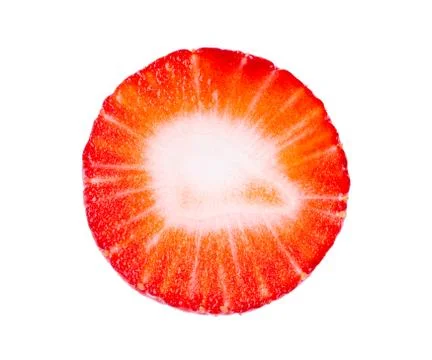 Strawberry slices isolated on white background Stock Photos