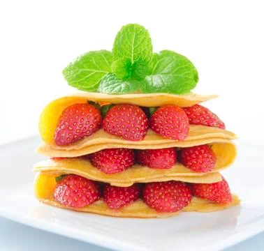 Strawberry slide cake Stock Photos