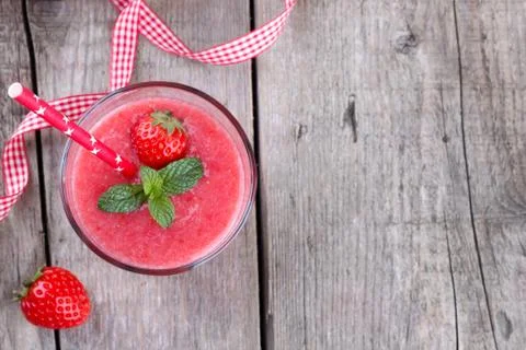 Strawberry smoothie background Stock Photos