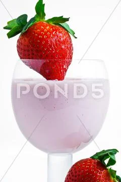 Strawberry smoothie Stock Photos