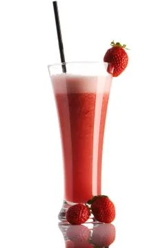 Strawberry smoothie Stock Photos