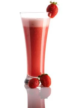 Strawberry smoothie Stock Photos