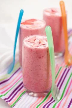 Strawberry smoothie Stock Photos