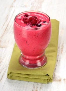 Strawberry smoothie Stock Photos