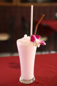 Strawberry smoothie Stock Photos