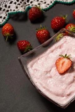 Strawberry smoothie Stock Photos