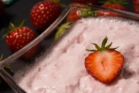 Strawberry smoothie Stock Photos