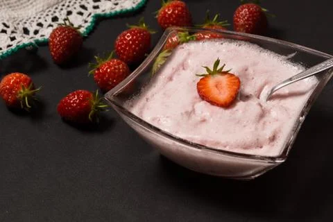 Strawberry smoothie Stock Photos