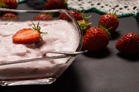 Strawberry smoothie Stock Photos
