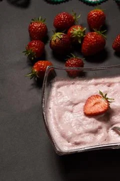 Strawberry smoothie Stock Photos
