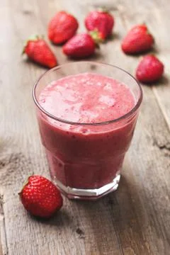 Strawberry smoothies Stock Photos