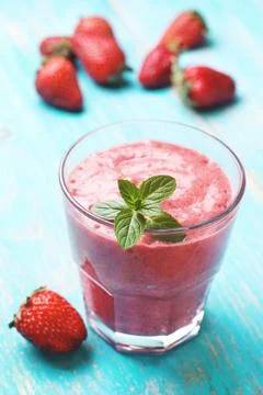 Strawberry smoothies Stock Photos