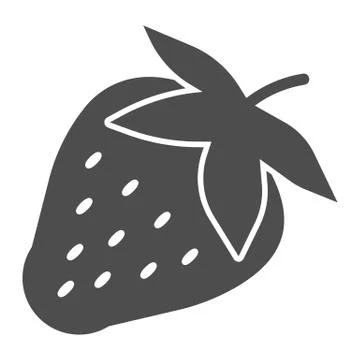 Strawberry solid icon, fruits concept, Strawberries sign on white background Stockillustratie