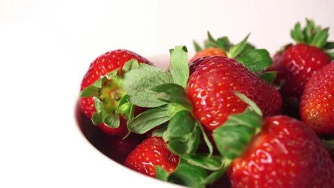 Strawberry spinning Isolated On White Background Stock Footage 222468397
