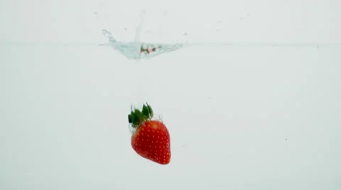 Strawberry Splash Stock Footage 68841262