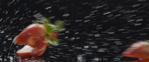 Strawberry splashing Video stock 111511967