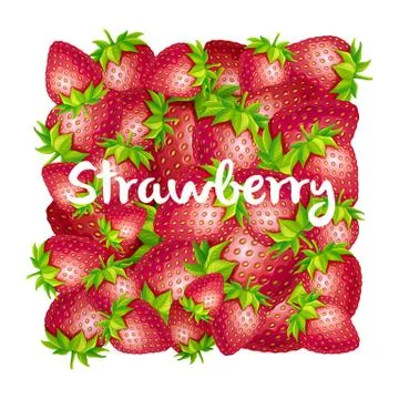 Strawberry square background. Stock Illustration