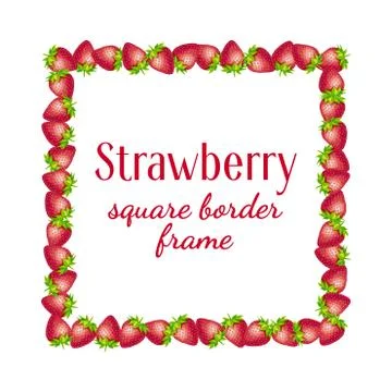 Strawberry square border frame. Stock Illustration