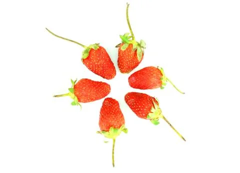 Strawberry with stalk Stock Photos