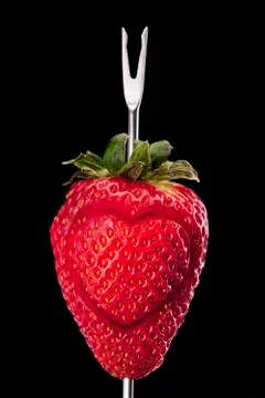 Strawberry on stick Stock Photos