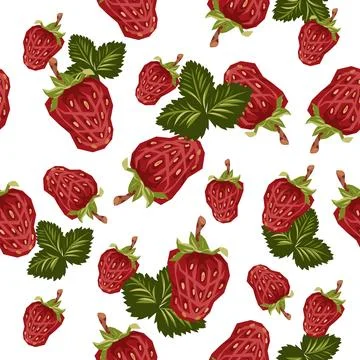 Strawberry summer seamless pattern and decorative texture design, hand draw.. Stock Illustration