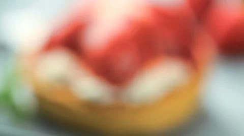 Strawberry tart Stock Footage 1055139
