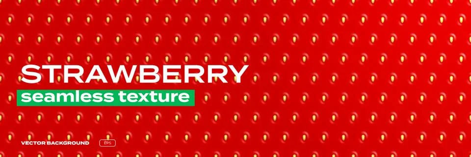 Strawberry texture pattern, background seamless realistic vector. Strawberry  Stock Illustration
