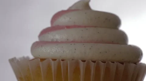 Strawberry Vanilla Cupcake Stock Footage 42711195