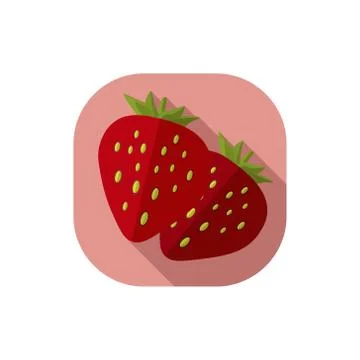 Strawberry vector flat design Stock Illustration