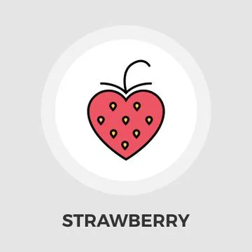 Strawberry vector flat icon Stock Illustration