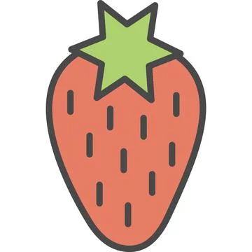 Strawberry vector icon isolated, red Stock Illustration