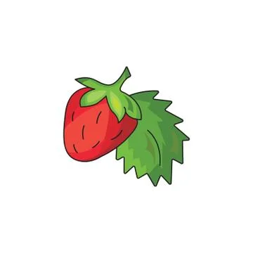 Strawberry vector icon on a white background Stock Illustration