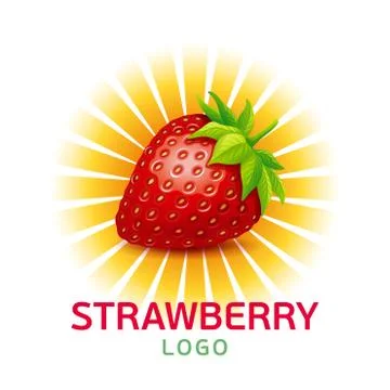 Strawberry vector logo. Stock Illustration