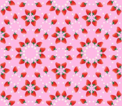Strawberry vector pattern Stock Illustration
