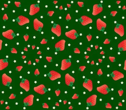 Strawberry vector pattern 스톡 일러스트