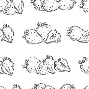 Strawberry. Vector pattern Stock Illustration