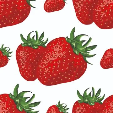 Strawberry vector pattern. Vector isolated pattern Stock Illustration