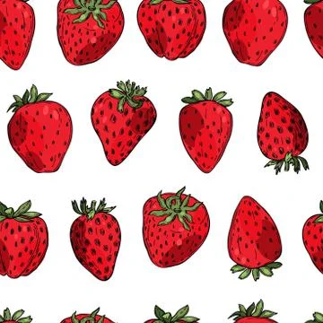 Strawberry. Vector  seamless pattern Stock Illustration