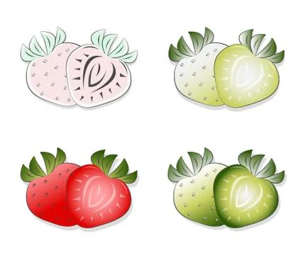 Strawberry vector set Stockillustratie