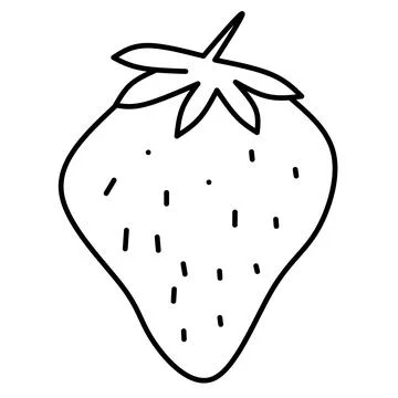 Strawberry vector simple art.With white background. Suitable for drawing lines. Illustrazione stock
