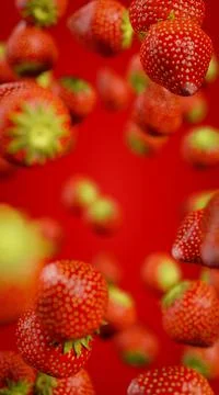 Strawberry Vertical Background Backdrop Image Stock Photos