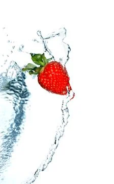 Strawberry in water Stock Photos